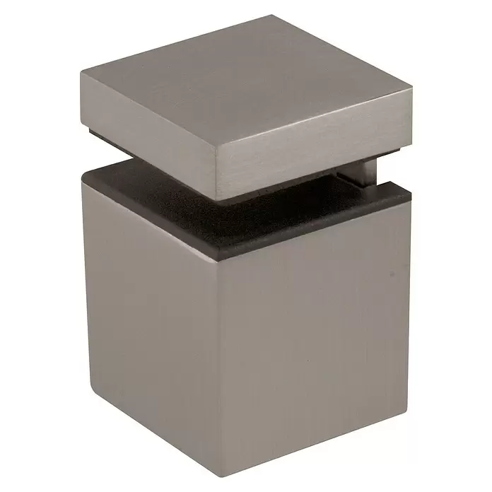Storemax Bevestigingsclips KUBUSMINI voor wandplanken - Rvs-look, Wandmontage, Belastbaarheid: 10 kg - Diagonaal zicht