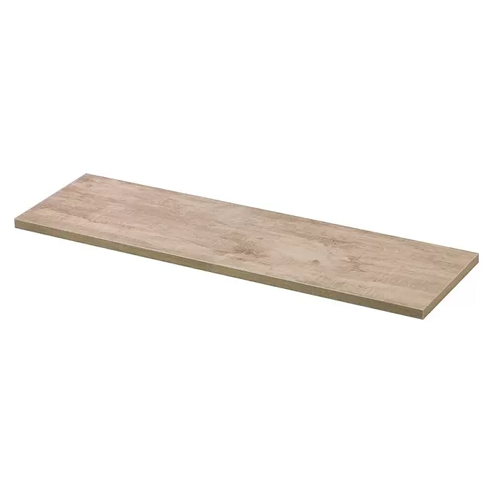 Storemax Wandschap zwevende plank - 80 x 23 x 1,8 cm, Eikenhout - Diagonaal zicht