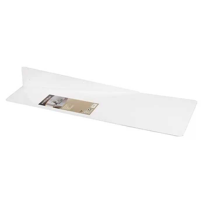 Storemax Wandschap voor wandbevestiging - 60 x 18 x 0,2 cm, Wit - Diagonaal zicht
