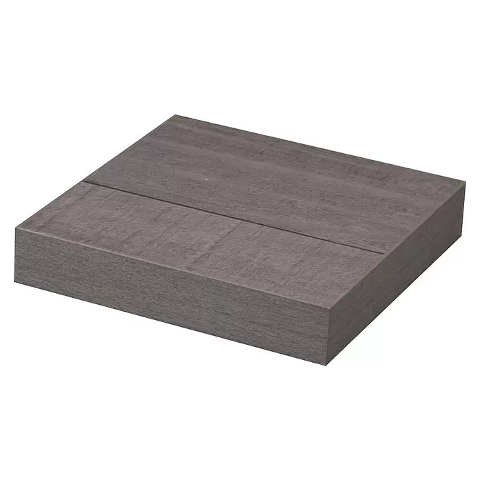 Storemax Wandschap zwevende plank - 25 x 25 x 4,5 cm, Grijs, Belastbaarheid: 20 kg - Diagonaal zicht