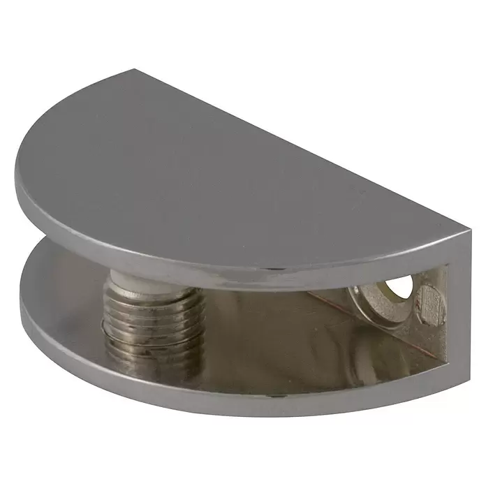 Storemax Bevestigingsclips Vero Rondo voor wandplanken - Chroom, Wandmontage, Belastbaarheid: 10 kg - Diagonaal zicht