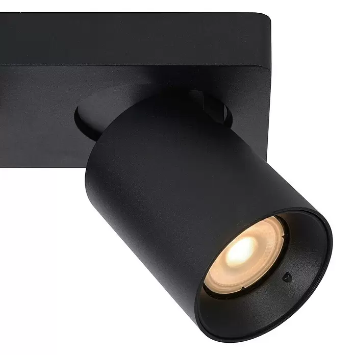 Lucide Deckenstrahler Nigel - 10 W, L x B x H: 20 x 10 x 11,5 cm, Schwarz, GU10 - Diagonale Ansicht