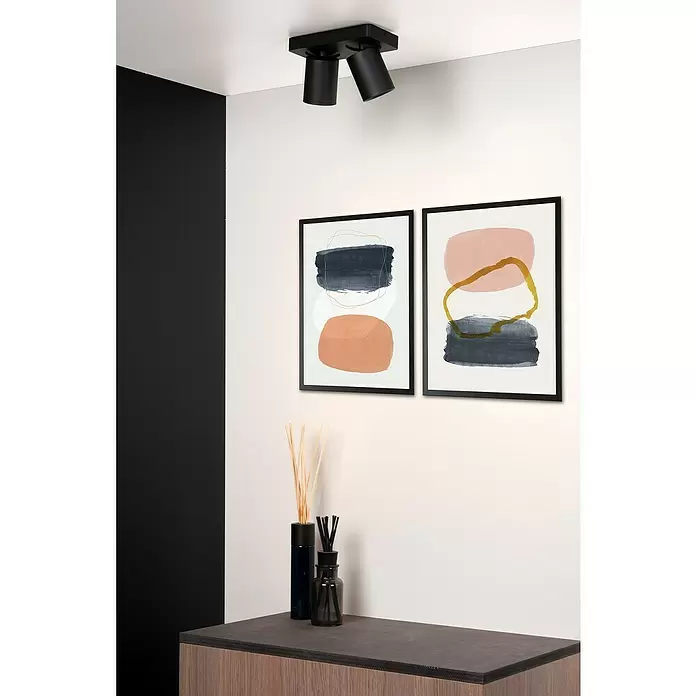 Lucide Deckenstrahler Nigel - 10 W, L x B x H: 20 x 10 x 11,5 cm, Schwarz, GU10 - Stimmungsaufnahme