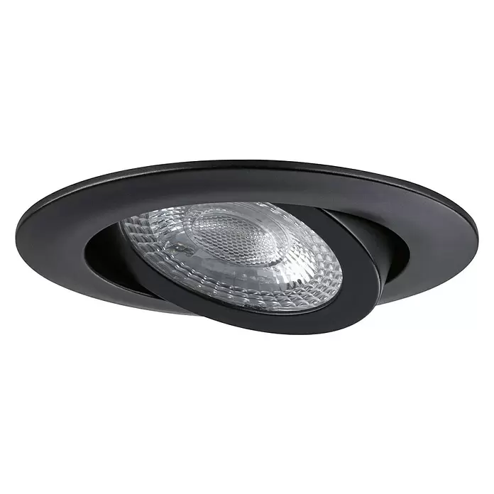 Paulmann LED-Einbauleuchte 3er-Set - 6 W, Schwarz, Warmweiß - Ansicht von unten