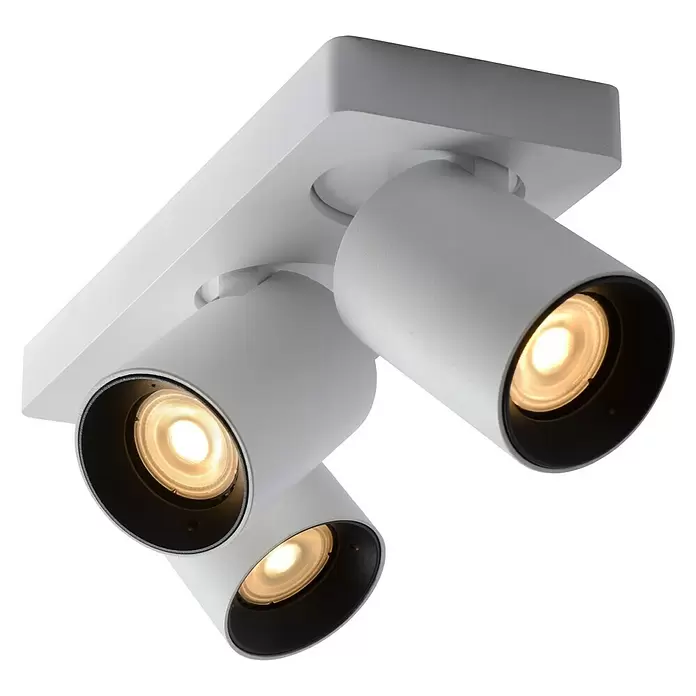 Lucide Deckenstrahler Nigel - 15 W, L x B x H: 3 x 10 x 11,5 cm, Weiß, GU10 - Diagonale Ansicht