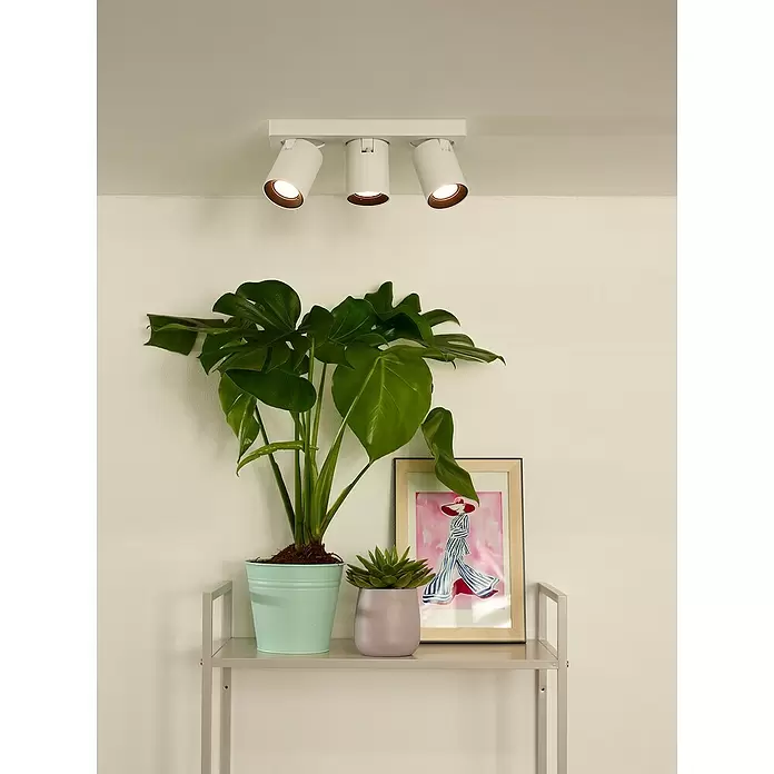 Lucide Deckenstrahler Nigel - 15 W, L x B x H: 3 x 10 x 11,5 cm, Weiß, GU10 - Stimmungsaufnahme