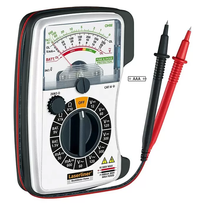 Laserliner Analog-Multimeter Home - 12 V - 300 V - Diagonale Ansicht