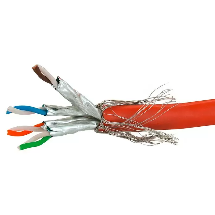 Schwaiger Netwerkkabel CAT7 - Lengte: 50 m, Oranje, Tot 10 Mbit/s - Close-up