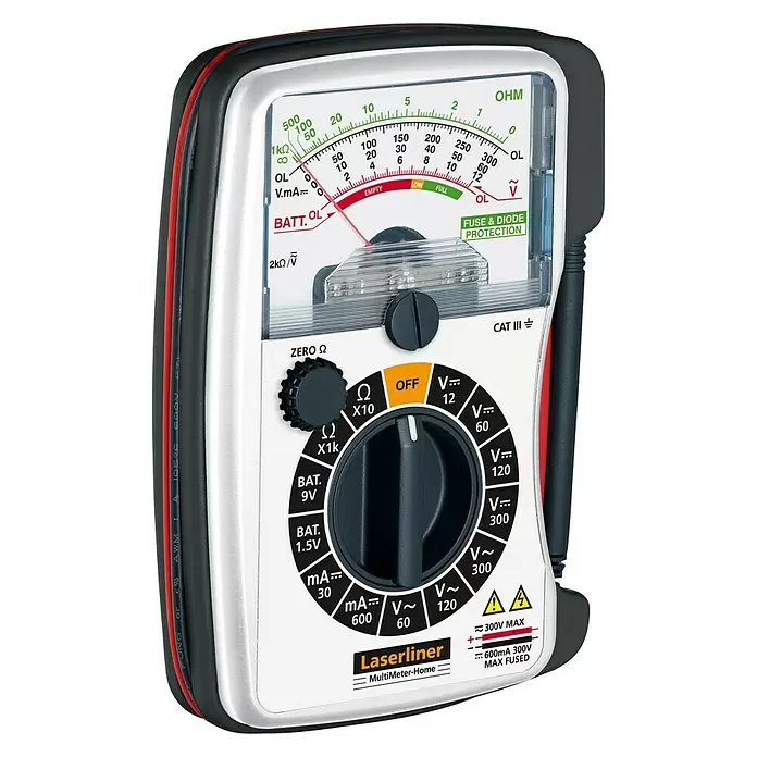 Laserliner Analog-Multimeter Home - 12 V - 300 V - Diagonale Ansicht