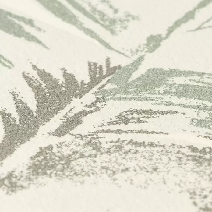 Rasch Yucatán Vliestapete Blätter - Grün/Grau, Floral, 10,05 x 0,53 m - Detailaufnahme