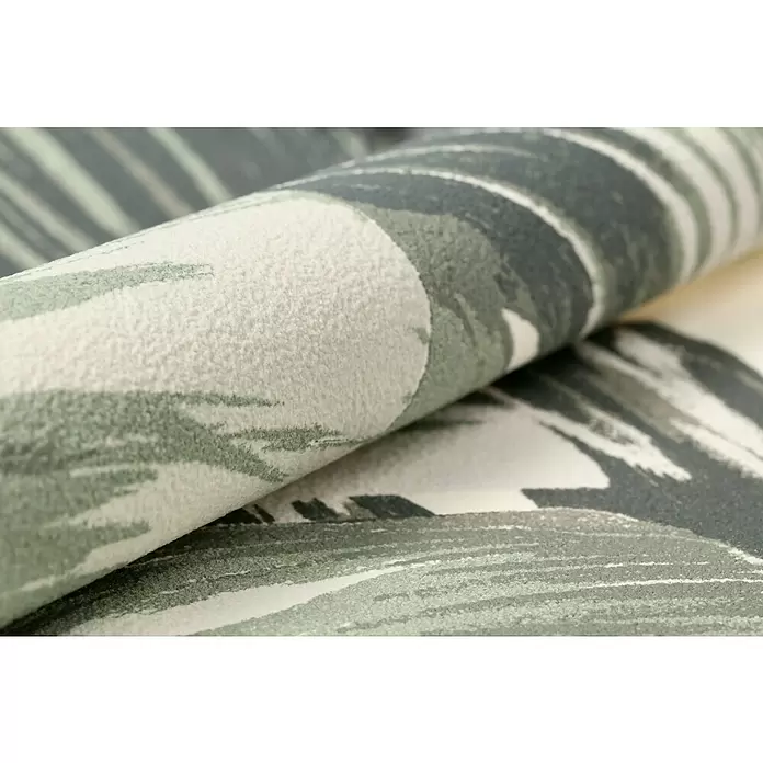 Rasch Yucatán Vliestapete Blätter - Grün/Grau, Floral, 10,05 x 0,53 m - Detailaufnahme