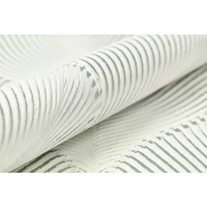 Rasch Yucatán Vliestapete - Weiß/Silber, Grafisch, 10,05 x 0,53 m - Detailaufnahme