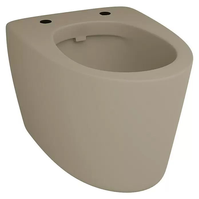 Feeling Wand-WC - Spülrandlos, Ohne Spezialglasur, Spülform: Tief, WC Abgang: Waagerecht, Schwarz, Matt - Diagonale Ansicht