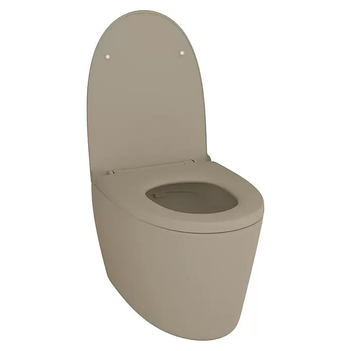 Feeling Zidna WC školjka - Bez ruba, Bez posebne glazure, Oblik ispiranja: Duboko, WC odvod: Vodoravno, Mat - Dijagonalni pogled