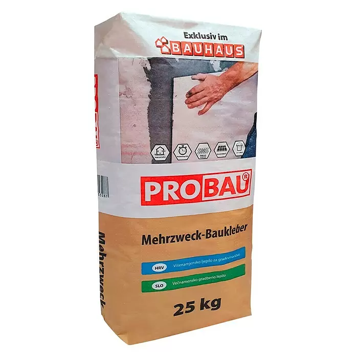 Probau Ljepilo za izolacijske ploče - Sive boje, 25 kg - Dijagonalni pogled