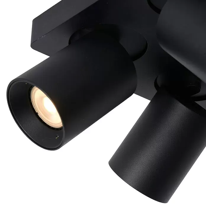 Lucide Deckenstrahler Nigel - 20 W, L x B x H: 20 x 20 x 11,5 cm, Schwarz, GU10 - Detailaufnahme