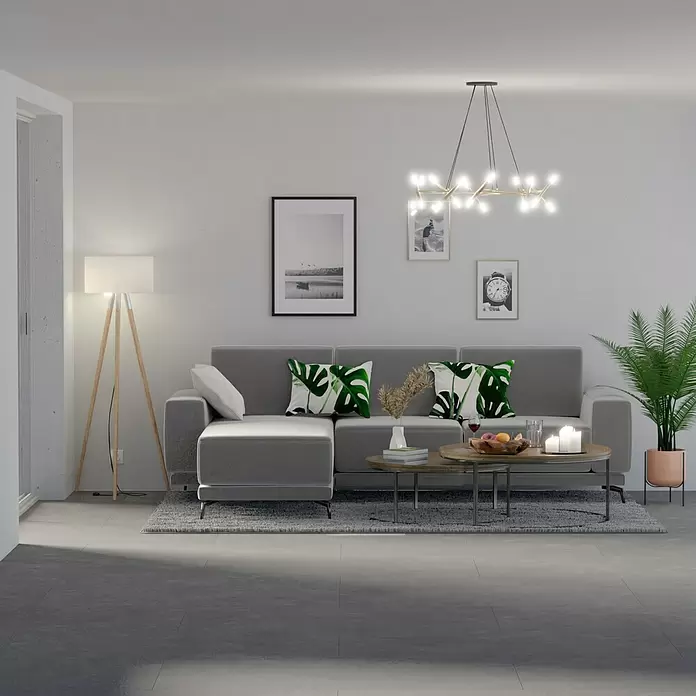 Feinsteinzeugfliese Arkety Slim - 59 x 120 cm, Grau, Matt - Stimmungsaufnahme
