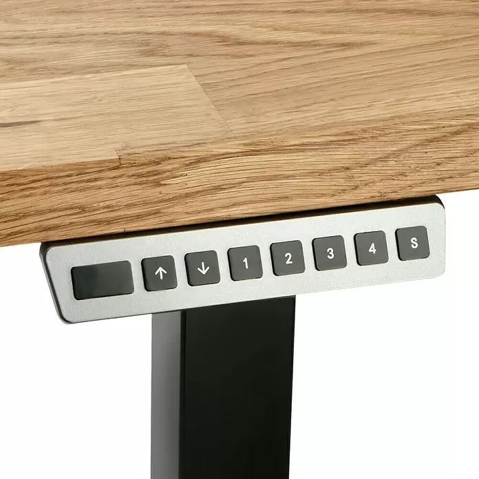 Tischgestell E-MORE - Breitenverstellbar: 1.000 mm - 1.500 mm, Höhenverstellung: 695 mm - 1.175 mm, Schwarz - Detailaufnahme