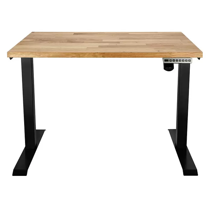 Tischgestell E-MORE - Breitenverstellbar: 1.000 mm - 1.500 mm, Höhenverstellung: 695 mm - 1.175 mm, Schwarz - Diagonale Ansicht
