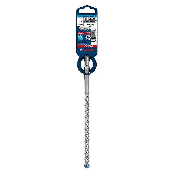 Bosch Professional Expert Broca para hormigón SDS-Plus -7X - Diámetro: 10 mm, Largo: 215 mm - Vista frontal