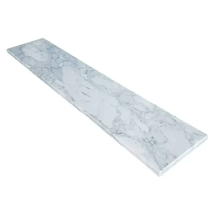 Fensterbank Carrara - Marmor, L x B x H: 250 x 25 x 2 cm, Weiß, Poliert - Diagonale Ansicht