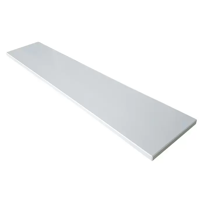 Fensterbank Snow White - Kunststein, L x B x H: 151 x 25 x 2 cm, Weiß, Poliert - Diagonale Ansicht