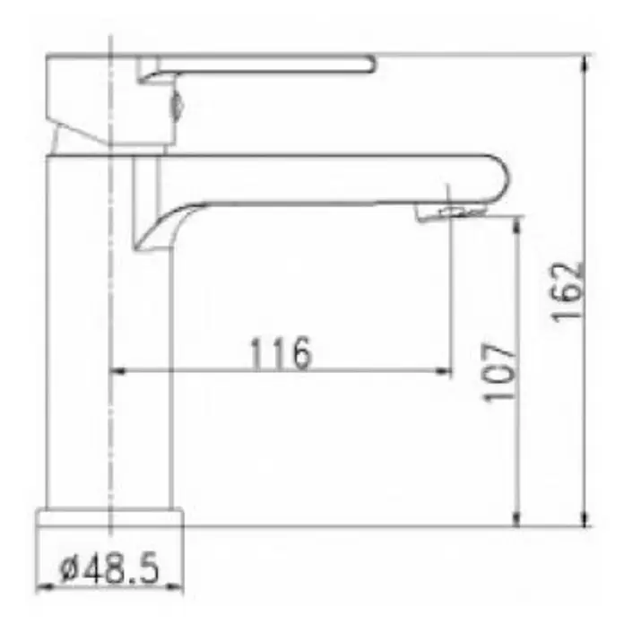 Sanotechnik Slavina za umivaonik Sanopolo - Visina: 16,2 cm - Skica
