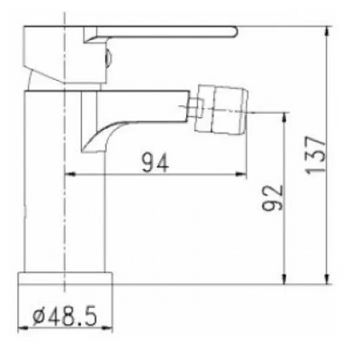 Sanotechnik Slavina za bide Sanopolo - Krom, Š x V: 18 x 11,8 cm - Skica