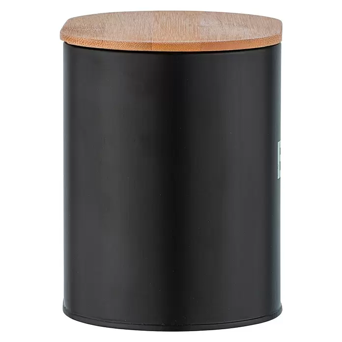 Wenko Bad-Aufbewahrungskorb Gara - 10,5 x 14,5 x 13,5 cm, Stahl, Schwarz - Vorderansicht