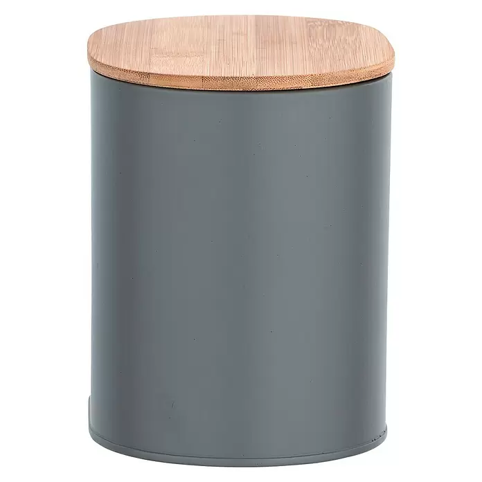 Wenko Bad-Aufbewahrungskorb Gara - 10,5 x 14,5 x 13,5 cm, Stahl, Grau - Vorderansicht