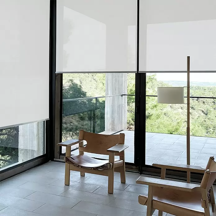 Estor enrollable screen 1% - An x Al: 120 x 250 cm, Blanco perla - Foto ambiente