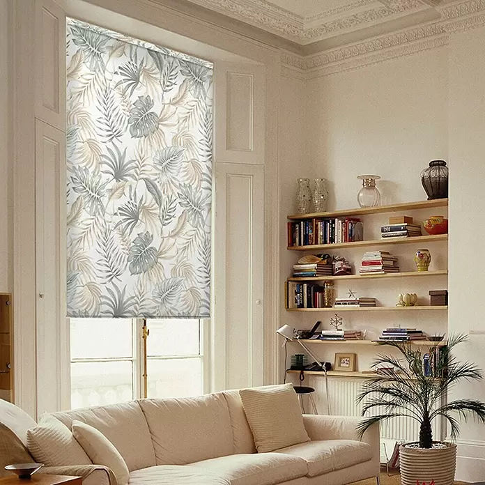 Estor enrollable Tropical - An x Al: 105 x 190 cm, Verde/Beige - Foto ambiente