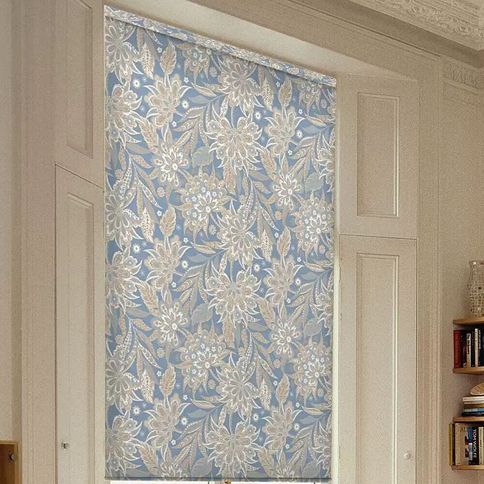 Estor enrollable Flor Naia - An x Al: 120 x 190 cm, Azul - Foto ambiente