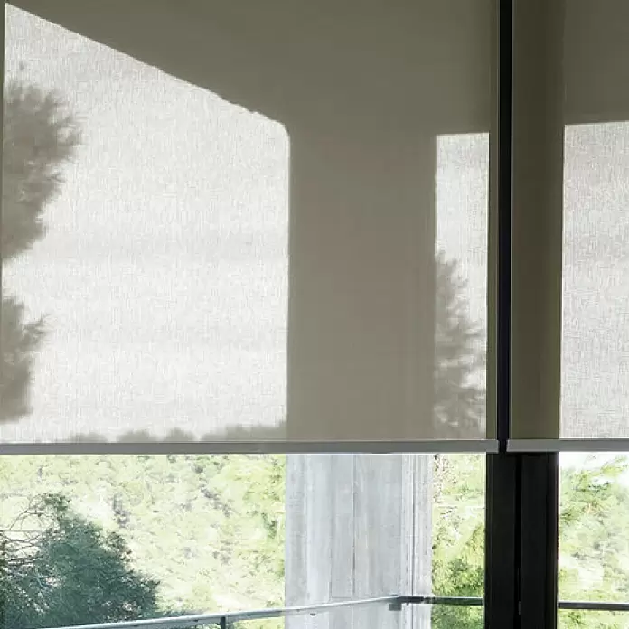 Estor enrollable screen 10% - An x Al: 150 x 250 cm, Perla lino - Primer plano