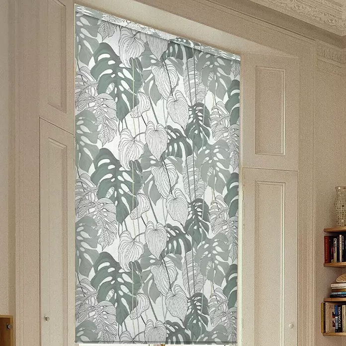 Estor enrollable Monstera - An x Al: 120 x 190 cm, Verde - Foto ambiente