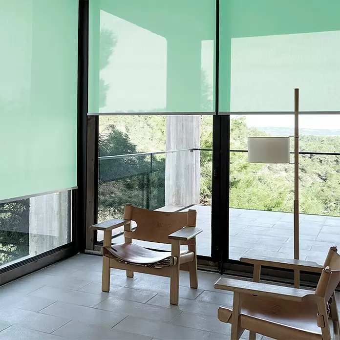 Estor enrollable screen 5% - An x Al: 120 x 250 cm, Verde Mint - Foto ambiente
