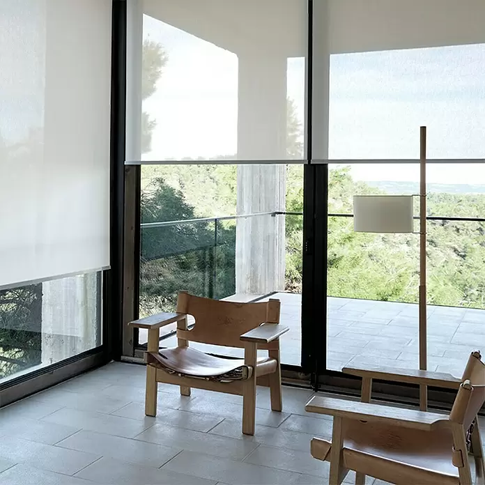 Estor enrollable screen 10% - An x Al: 105 x 250 cm, Blanco - Foto ambiente