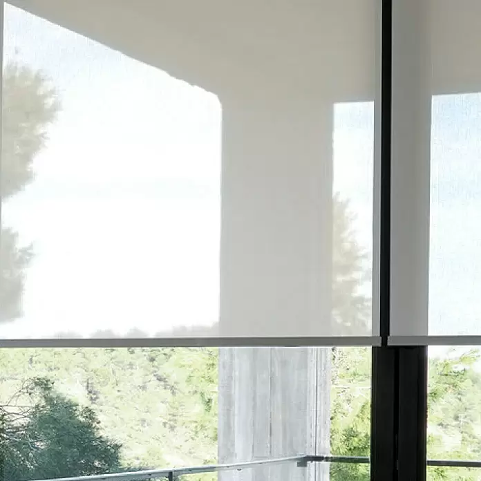 Estor enrollable screen 10% - An x Al: 105 x 250 cm, Blanco - Primer plano