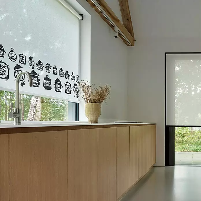 Estor enrollable Kitchen - An x Al: 150 x 190 cm, Blanco - Foto ambiente