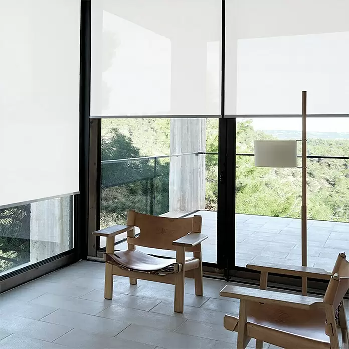 Estor enrollable screen 1% - An x Al: 150 x 250 cm, Blanco - Foto ambiente