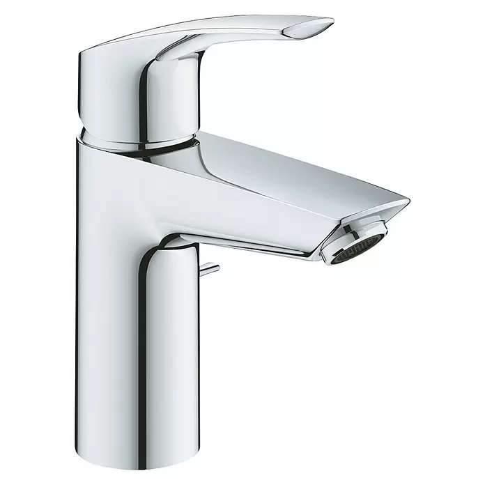Grohe Eurosmart Waschtischarmatur - Chrom, Zugstange in seitlicher Position, Höhe: 169 mm - Diagonale Ansicht