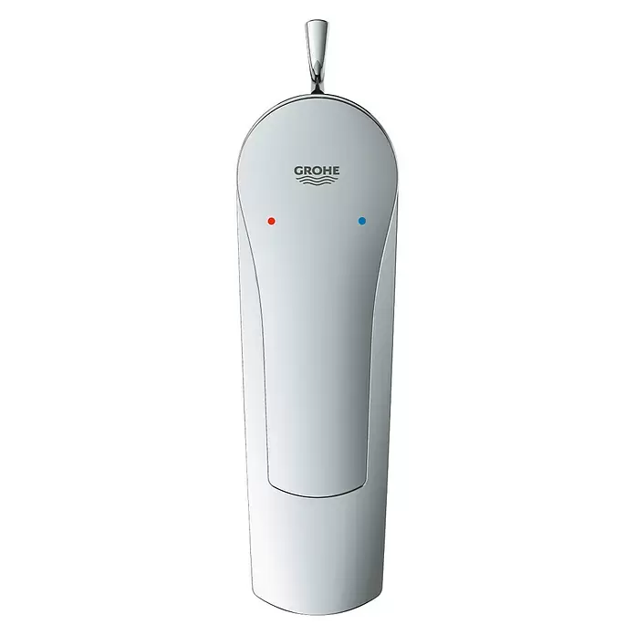 Grohe Eurosmart Waschtischarmatur - Chrom, Zugstange an der Rückseite der Armatur, Höhe: 169 mm - Vorderansicht