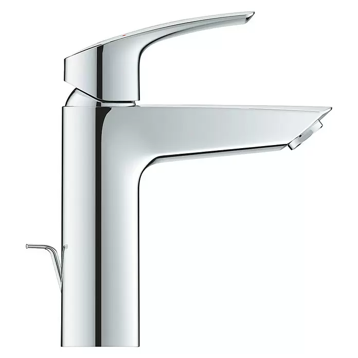 Grohe Eurosmart Waschtischarmatur - Chrom, Zugstange an der Rückseite der Armatur, Höhe: 195 mm - Rechte Seitenansicht