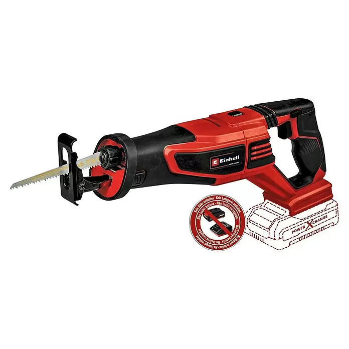 Einhell Power X-Change Sierra de sable de batería TE-AP 18/28 Li BL - Solo - 18 V, Sin batería, Número de carreras marcha en vacío: 0 - 2.500 carreras/min - Vista angular