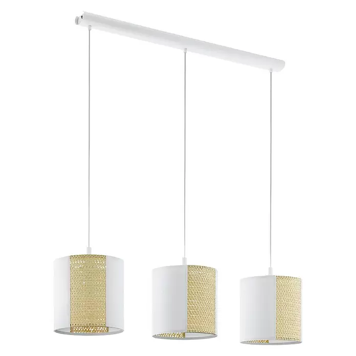 Eglo Pendelleuchte ARNHEM - 40 W, L x B x H: 102 x 24 x 110 cm, Weiß, E27 - Diagonale Ansicht