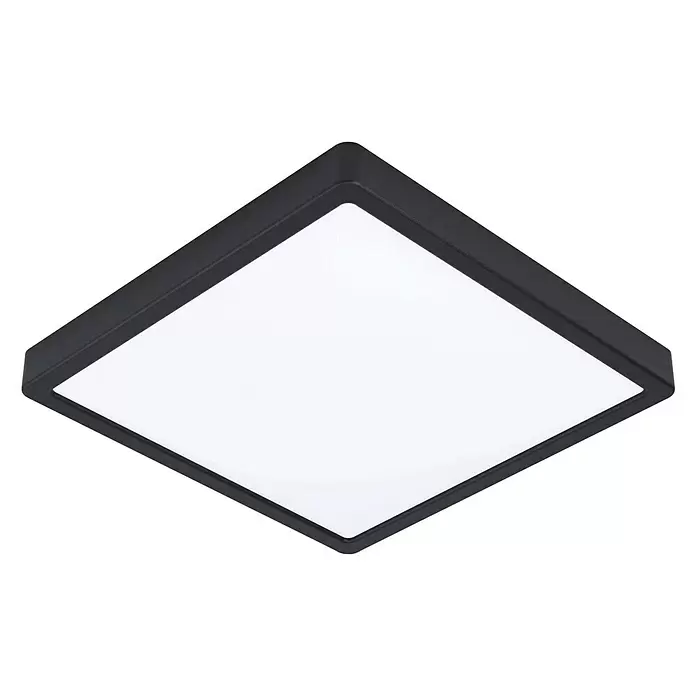 Eglo LED-Deckenleuchte Fueva 5 - L x B x H: 28,5 x 28,5 x 3 cm, Schwarz, Weiß, Warmweiß - Diagonale Ansicht