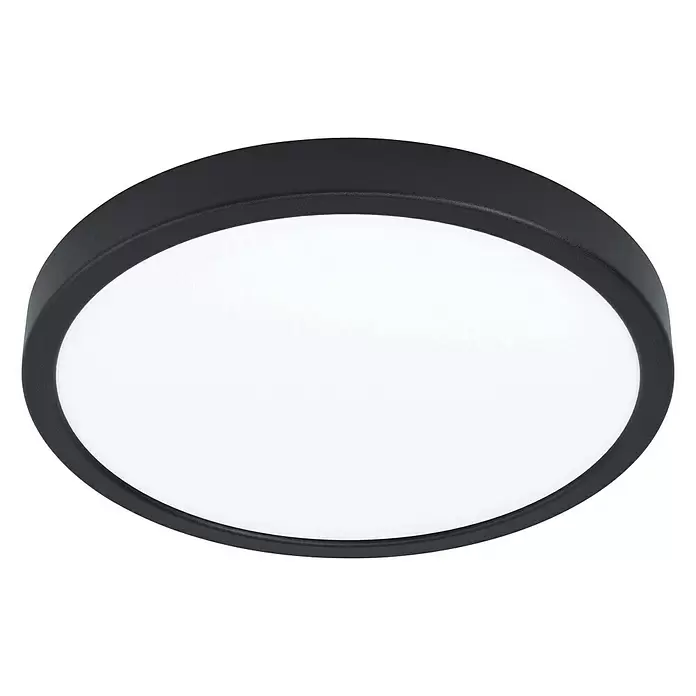 Eglo Led-plafondlamp, rond Fueva 5 - Ø x h: 285 mm x 2,8 cm, Zwart/Wit, Warm wit - Zicht van beneden