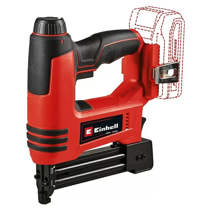 Einhell Power X-Change Akumulatorski zakivač - 18 V, Bez akumulatora, Duljina čavla: 15 mm - 32 mm, Širina spojnice: 5,7 mm, Debljina čavla: 1 mm - Dijagonalni pogled