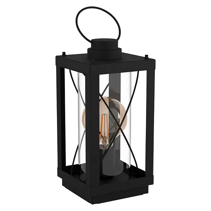 Eglo Deko-Tischleuchte BRADFORD 1 - 60 W, L x B x H: 15 x 15 x 40,5 cm, Schwarz, E27 - Diagonale Ansicht