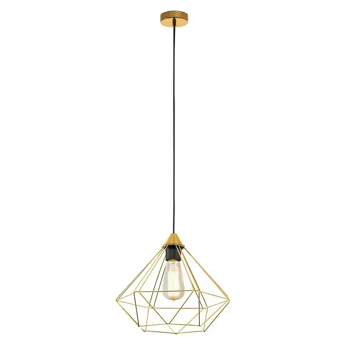 Eglo Pendelleuchte rund TARBES - 60 W, Ø x H: 325 mm x 110 cm, Messing-gebürstet, E27 - Vorderansicht